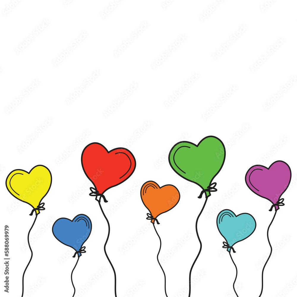 Heart shaped balloon vector. Love balloon background, for romantic cards, invitations. Heart shaped balloon vector. Love balloon background, for romantic cards, invitations.
