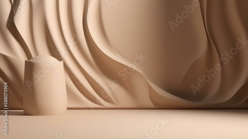 Light Beige Background with Light and Shadows Pattern for Product Presentation