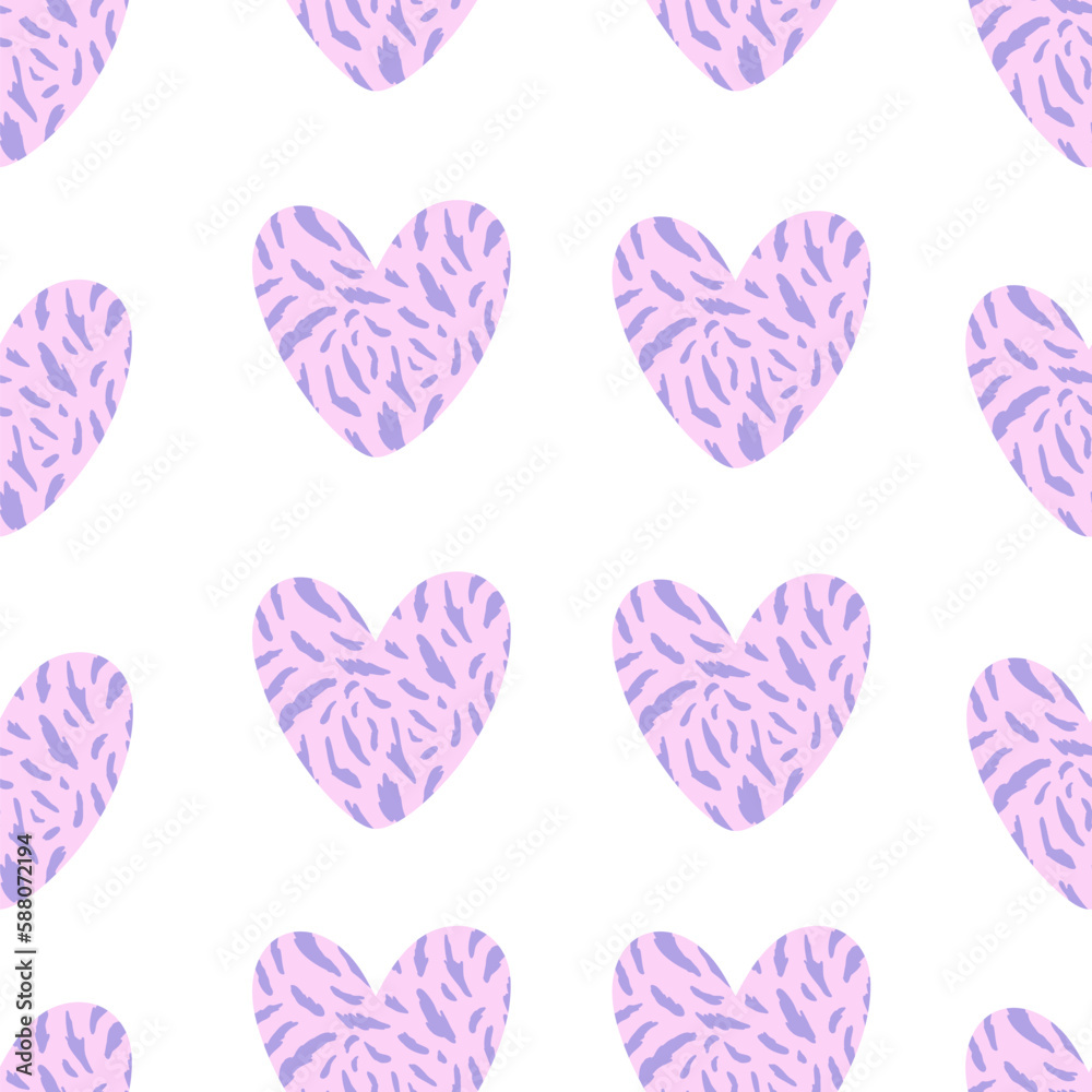 Cheetah Leopard Animal Skin Heart Seamless Pattern Cheetah Leopard Animal Skin Heart Seamless Pattern