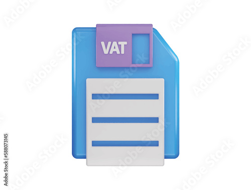 vat paper icon 3d rendering vector illustration