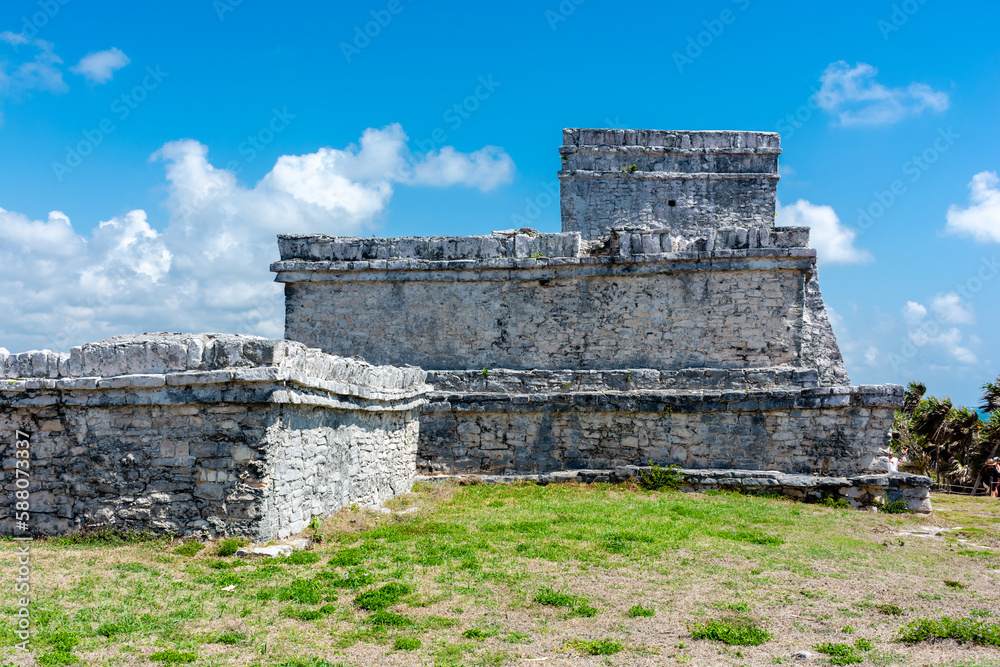Mexico ancient Mayan city on the Caribbean coast in Tulum.