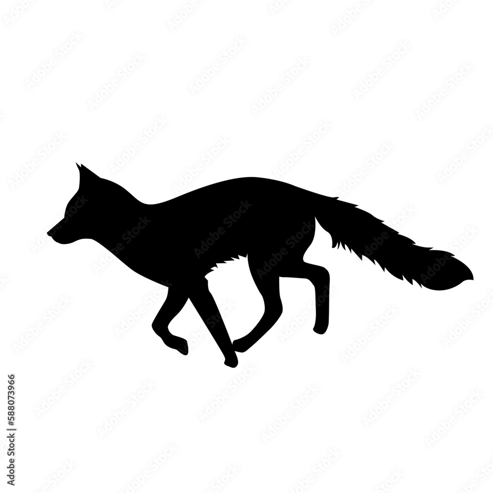 fox silhouette vector eps 10 
