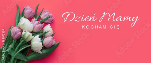 Panel kuchenny z motywem dzień mamy, piękne kwiaty w prezencie, kartka na dzień mamy