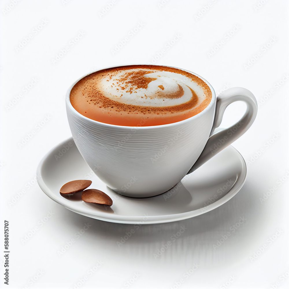 Fototapeta premium A cup with cappuccino white background