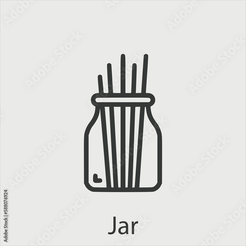 jar  icon vector icon.Editable stroke.linear style sign for use web design and mobile apps,logo.Symbol illustration.Pixel vector graphics - Vector