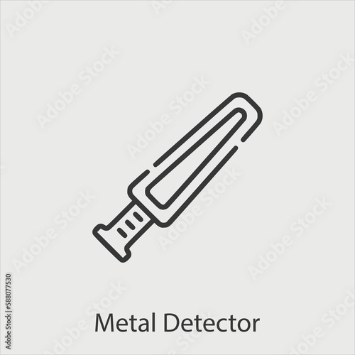 metal detector  icon vector icon.Editable stroke.linear style sign for use web design and mobile apps,logo.Symbol illustration.Pixel vector graphics - Vector