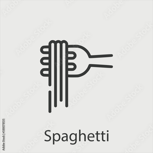 spaghetti radiation  icon vector icon.Editable stroke.linear style sign for use web design and mobile apps,logo.Symbol illustration.Pixel vector graphics - Vector