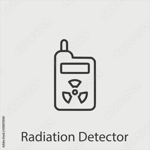 radiation detector icon vector icon.Editable stroke.linear style sign for use web design and mobile apps,logo.Symbol illustration.Pixel vector graphics - Vector