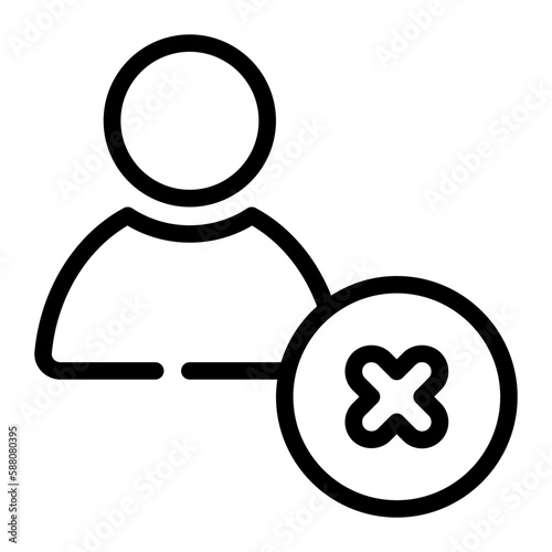 block warning account user personal icon simple line