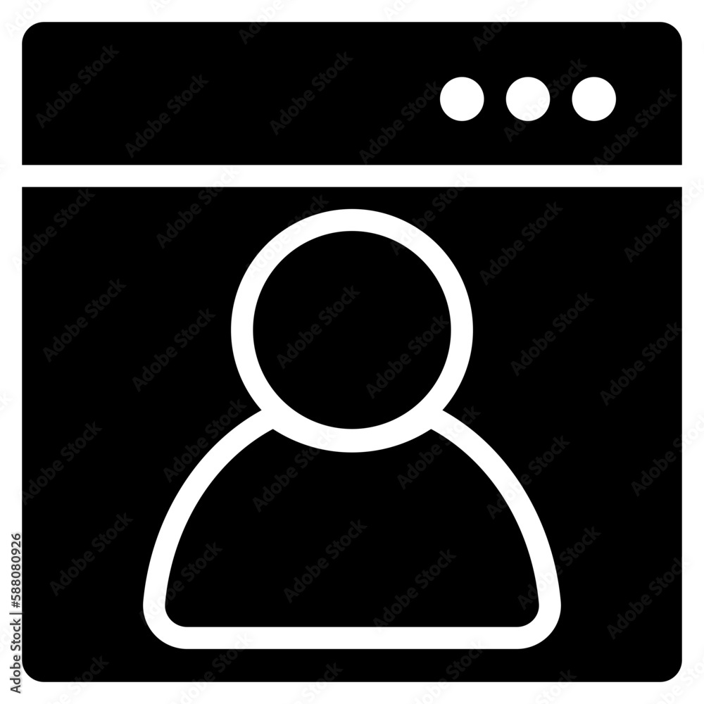 web page profile avatar user icon solid glyph web page profile avatar user icon solid glyph