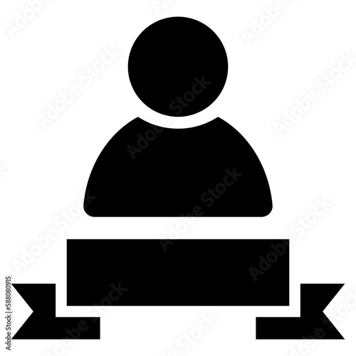 reward employee user account avatar winner icon solid glyph