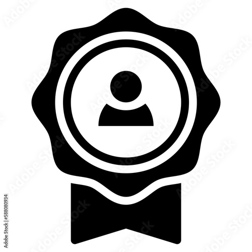 reward user badge winner icon solid glyph