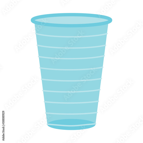 Disposable plastic cup in flat style. Vector illustration isolated on white background.