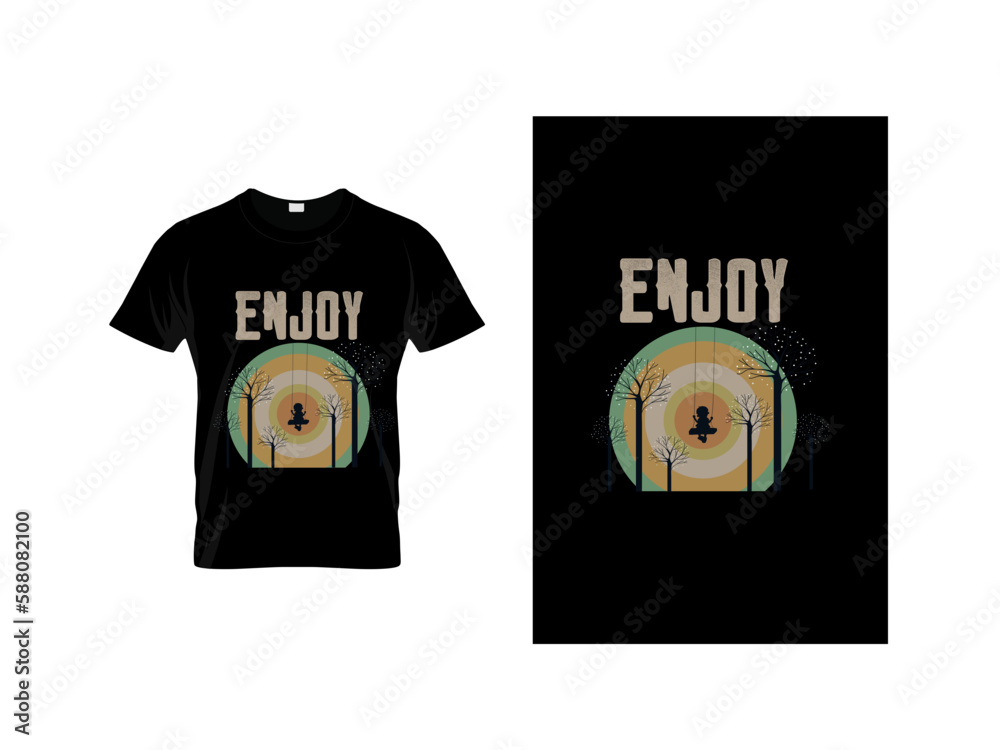 Obraz premium t shirt design with a label. enjoy tendy t shirt design.
