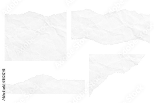 Set graphic elements in flat design. Set torn sheets of paper. Torn paper strips set. Set Paper.