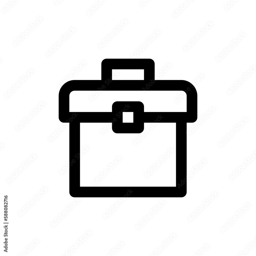 Tool box outline vector icon. Thin line black tool box icon, flat vector simple element illustration from editable industry concept isolated stroke on white background Tool box outline vector icon. Thin line black tool box icon, flat vector simple element illustration from editable industry concept isolated stroke on white background