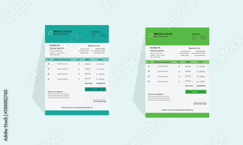 2 Modern & Simple Invoice Design Template  . 