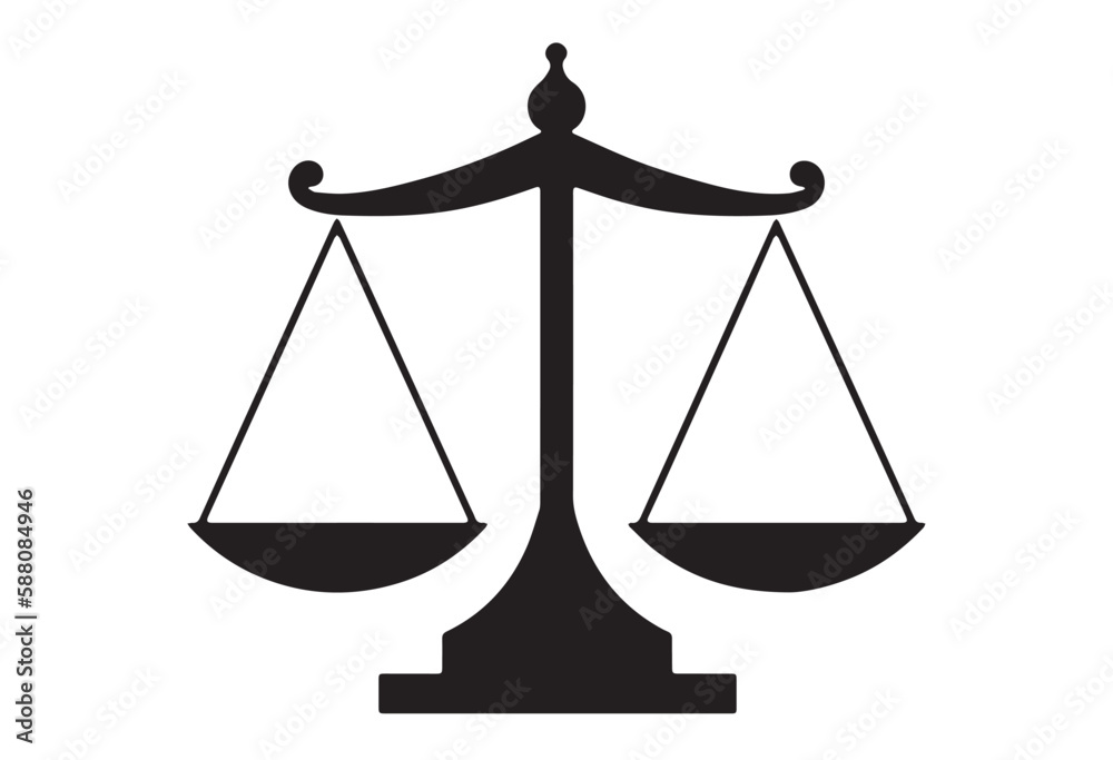 Flat Law Symbol Icon Vector Illustration with Scale of Justice Sign Flat Law Symbol Icon Vector Illustration with Scale of Justice Sign