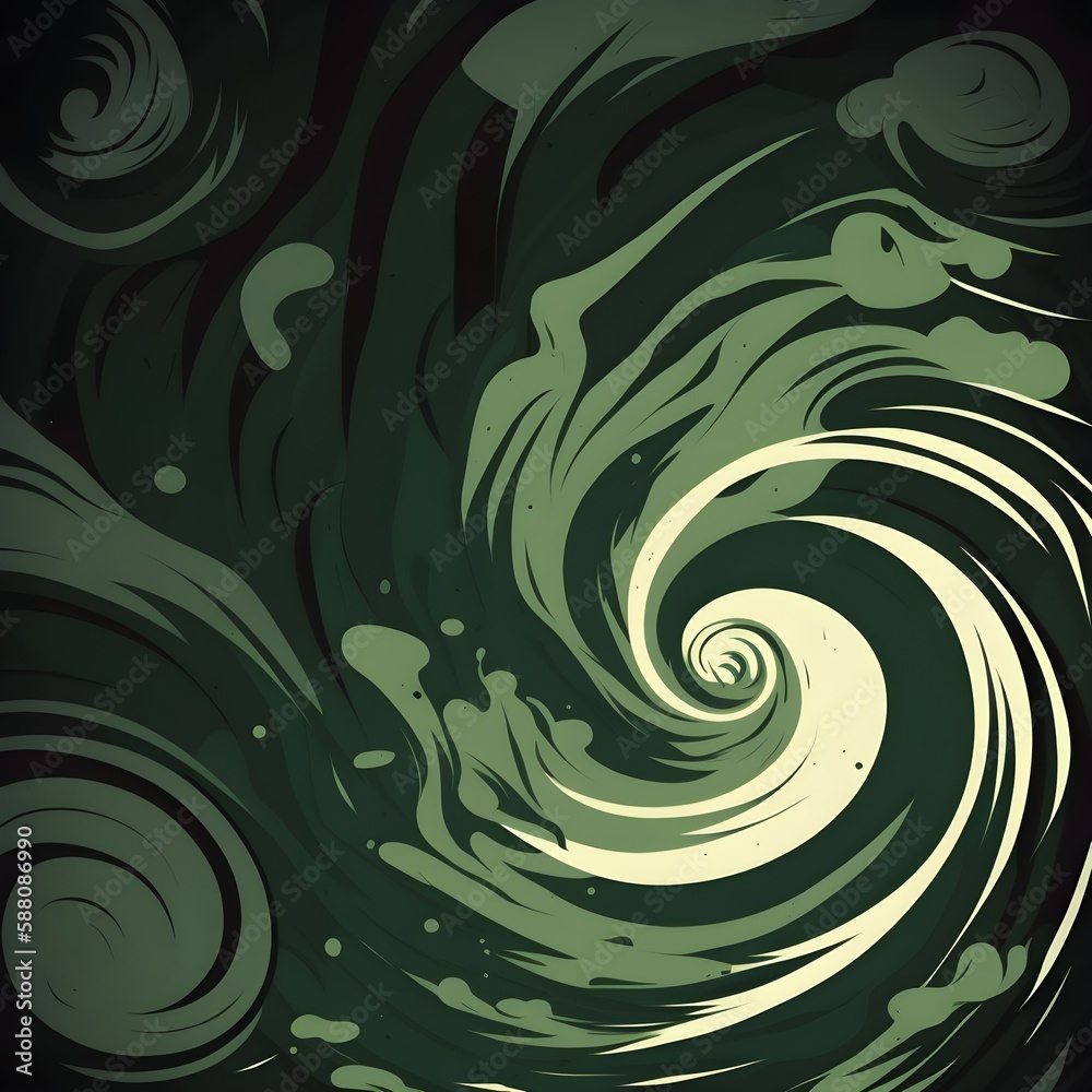 Psychedelic hurricane in green colors Psychedelic hurricane in green colors