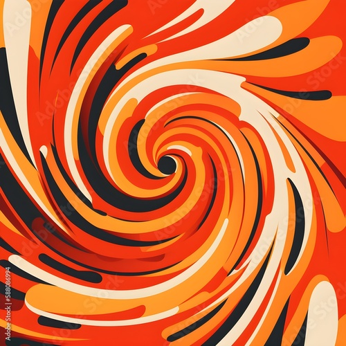 Psychedelic whirlpool art in warm colors