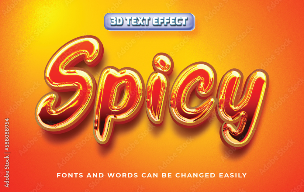 Spicy 3d editable text effect style