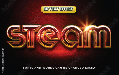 Steam grunge 3d editable text effect style