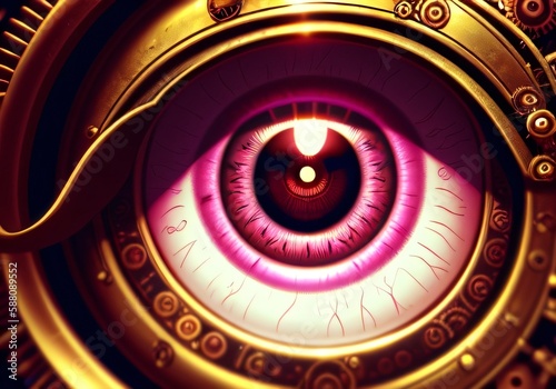 Abstract illustration of human eye. Medicine, view, organ of vision or health concept. Created with generative AI tools