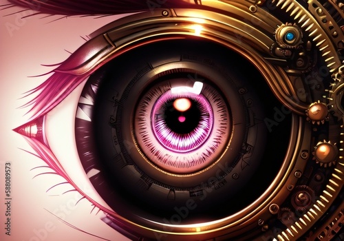 Abstract illustration of human eye. Medicine, view, organ of vision or health concept. Created with generative AI tools