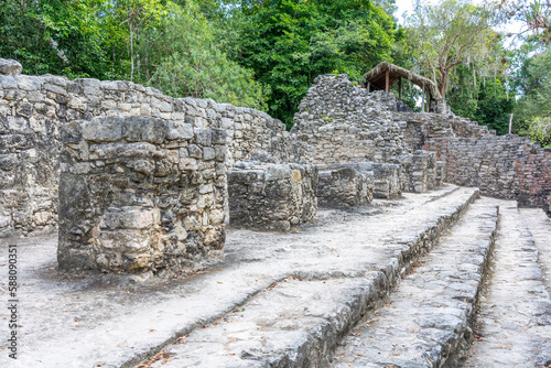 Ruins of the ancient Mayan city of Coba on the Yucatan Peninsula in Mexico.