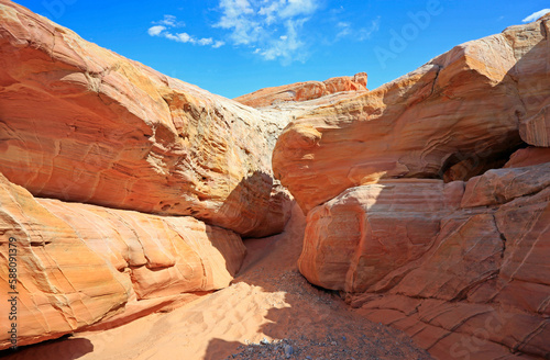 Trail between cliffs - Valley of Fire State Park, Nevada