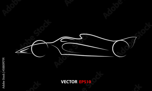 Formula 1 car line art