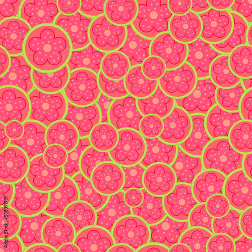Seamless guava fruit pattern leaves background.