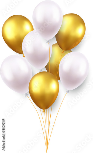 white gold balloons