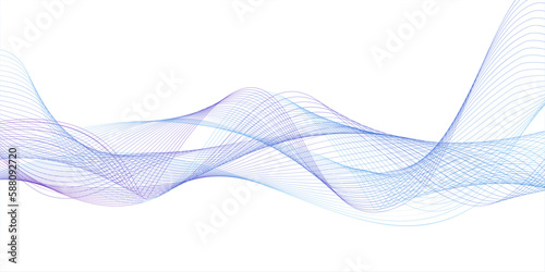 Modern abstract glowing wave lines on white background. Dynamic flowing wave design element. Futuristic technology and sound wave pattern. Vector EPS10.