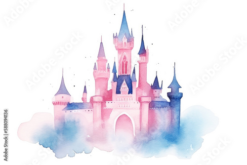 Fotografia Pink and blue magic castle