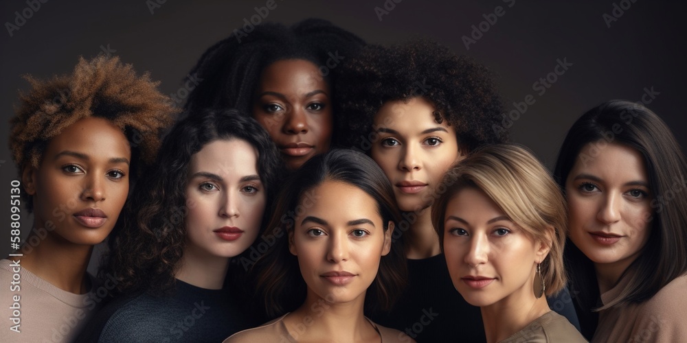 Geschäftsleute im Team Frauen Gesichter Multikulti Nahaufnahme, ai generativ Geschäftsleute im Team Frauen Gesichter Multikulti Nahaufnahme, ai generativ