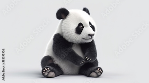 black and white cute little panda. © Crazy Dark Queen