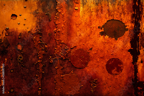 Rust or rusty metal background wallpaper grungy pattern. Metallic corrosion steel grunge scratched surface texture. Ai generated