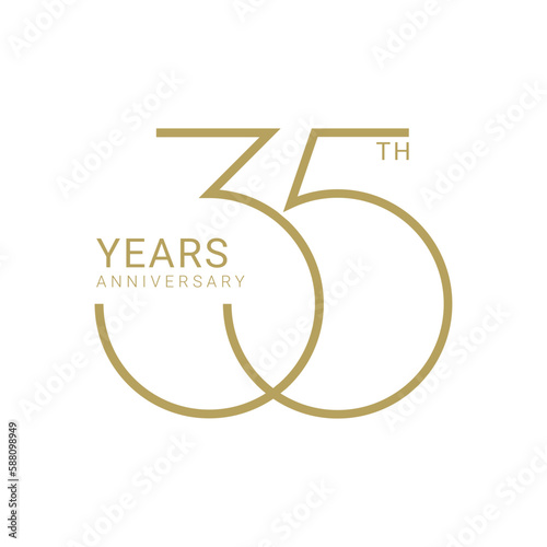 35, 35th Year Anniversary Logo, Vector Template Design element for birthday, invitation, wedding, jubilee and greeting card illustration.