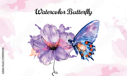 Watercolor Butterfly, butterfly on the flowers, butterflies, Lovely watercolor Butterfly, butterflies design.