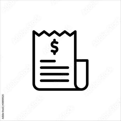 Invoice line icon. Payment and bill invoice. Order symbol concept. Vector invoice icon on white background