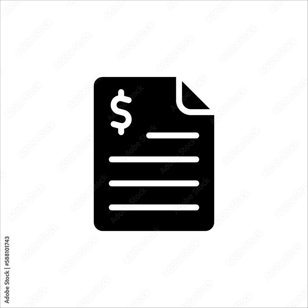 Invoice line icon. Payment and bill invoice. Order symbol concept. Vector invoice icon on white background Invoice line icon. Payment and bill invoice. Order symbol concept. Vector invoice icon on white background