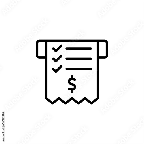 Invoice line icon. Payment and bill invoice. Order symbol concept. Vector invoice icon on white background