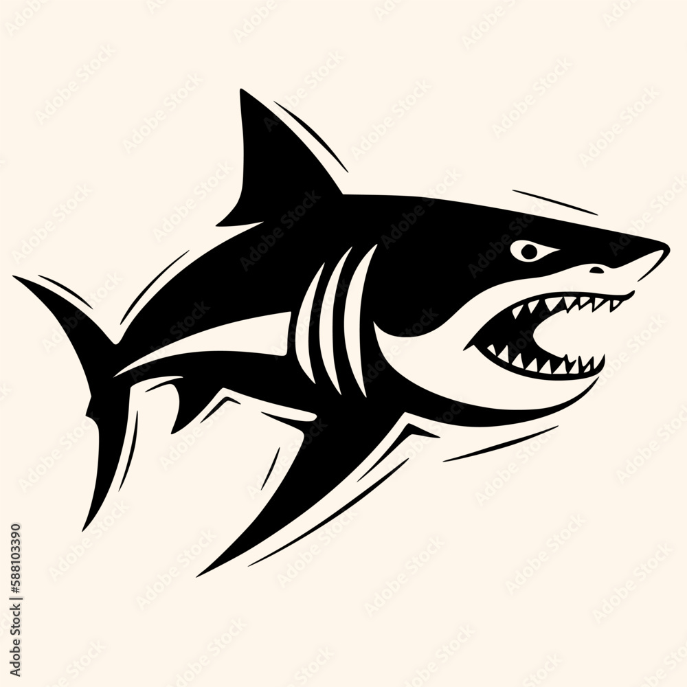 Shark vector for logo or icon, drawing Elegant minimalist style,abstract style Illustration Shark vector for logo or icon, drawing Elegant minimalist style,abstract style Illustration