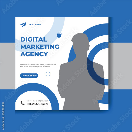 Digital business marketing promotion social media post template and Corporate advertising web banner design.