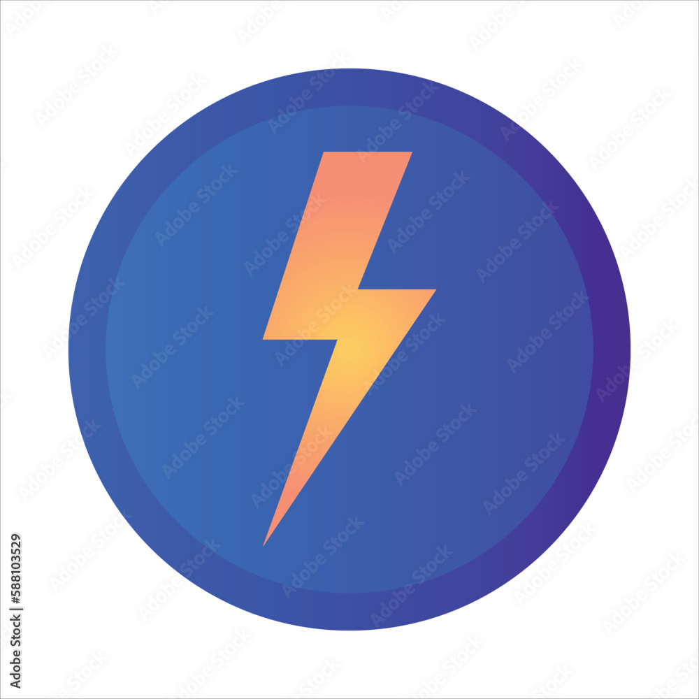The sign of lightning. Icon. Vector on white background The sign of lightning. Icon. Vector on white background