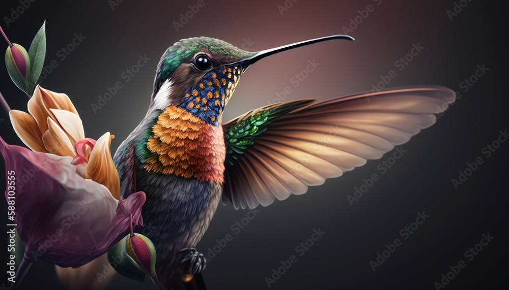 Fototapeta premium a colorful hummingbird