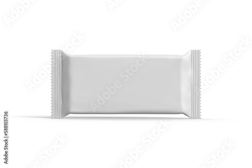 Deliciously Realistic Glossy Plastic Chocolate Bar Package Blank Image Isolated on White photo
