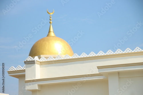 Gold dome of the masjid sign of Islam 