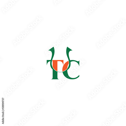 Alphabet letters Initials Monogram logo TC CT